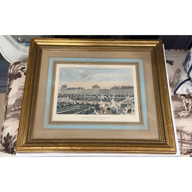 Wood Chateau Des Tuileries View Original Print For Sale - Image 7 of 8