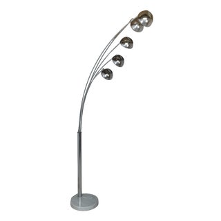 Arc Floor Lamp with Tree-Shaped Base and Five Lights, 1990s For Sale