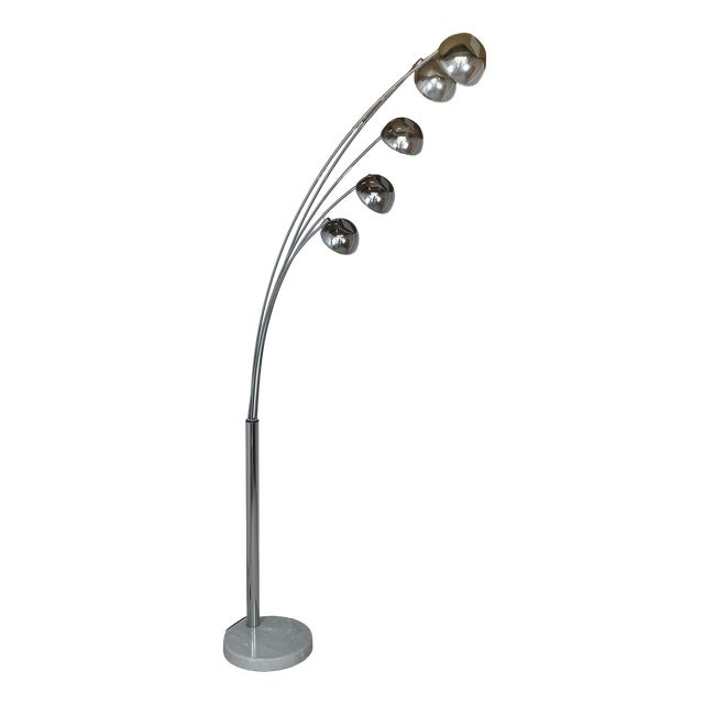Arc Floor Lamp with Tree-Shaped Base and Five Lights, 1990s For Sale
