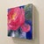 Contemporary Peony by Yana Beylinson | Oil on board Red peony flower with green leaves. For Sale - Image 3 of 3