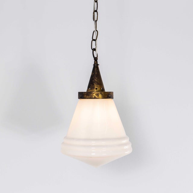 1950s Conical Opaline Pendant Lamp, 1950s For Sale - Image 5 of 10