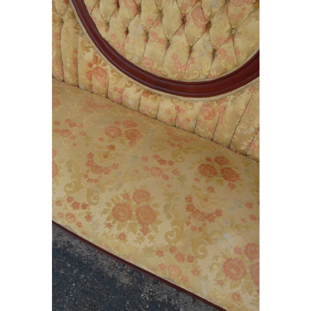 Mid 20th Century Victorian Kimball Carved Solid Mahogany Sofa Couch 6219 For Sale - Image 14 of 18