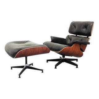 Set of Lounge Chair and Ottoman by Charles and Ray Eames for Herman Miller, 2010s For Sale