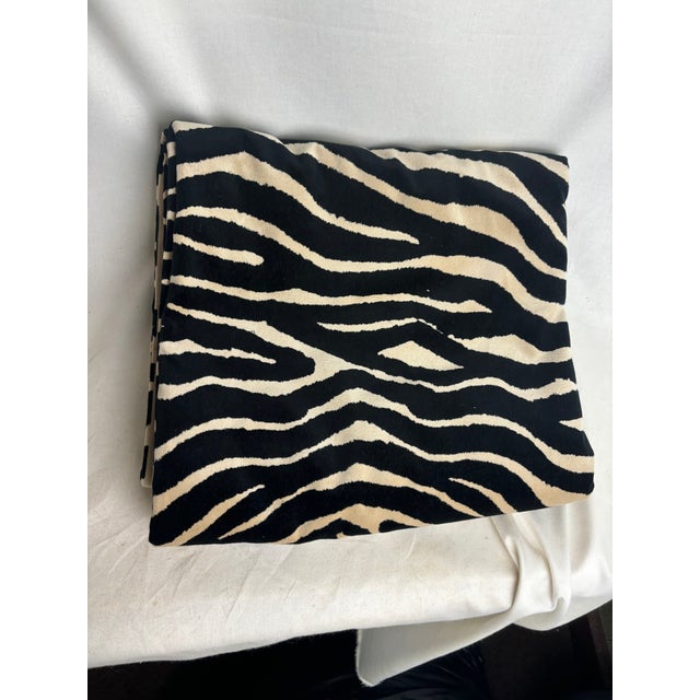 Black Clarence House Italian Silk Velvet Zebra Textile For Sale - Image 8 of 8
