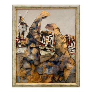 Andrea Stella "Tales of Millers" Gold Leaf Oil Mixed Media Painting, Figurative, Italian Contemporary Art, 2010 For Sale