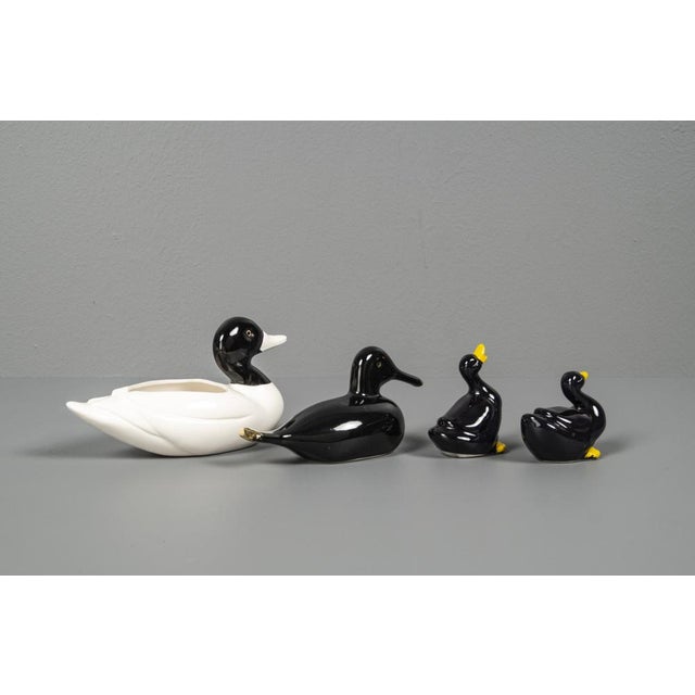 Porcelain Ducks in Black & White, 1970s, Set of 4 For Sale - Image 4 of 14