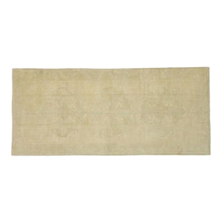 Vintage Turkish Oushak Rug, Wide Hallway Runner - 04'11 X 10'11 For Sale