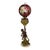 19th Century Bradley & Hubbard Victorian Brass, Bronze, Marble & Glass Figural Oil Lamp For Sale - Image 11 of 14