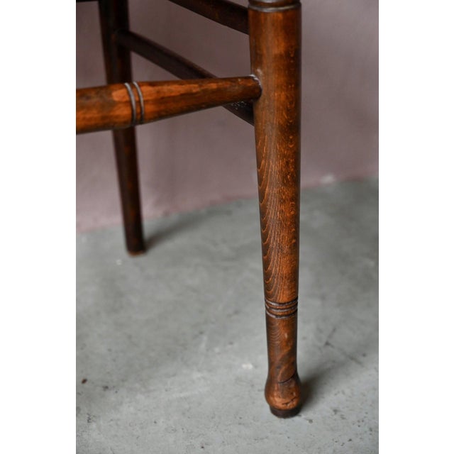 Brown Antique Bistro Turned Wood Chair with Rattan Caning, 1900 For Sale - Image 8 of 12