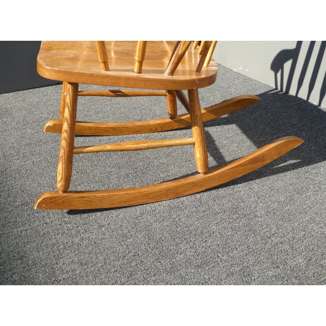 Vintage Royola Pacific MidCentury French Country Oak Windsor Rocking