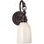 Transitional Chapman & Myers for Visual Comfort Signature Boston Loop Arm Sconce in Bronze with White Glass For Sale - Image 3 of 4