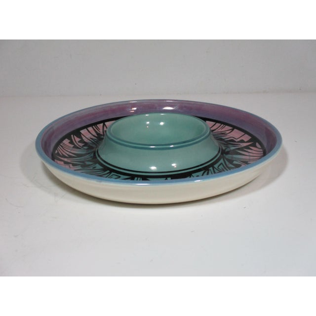 Native American 1980s Hand Crafted Navajo Ceramic Serving Dish For Sale - Image 3 of 9