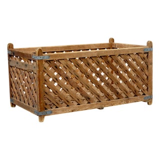 Scandinavian Pine Log Basket, 1890 For Sale