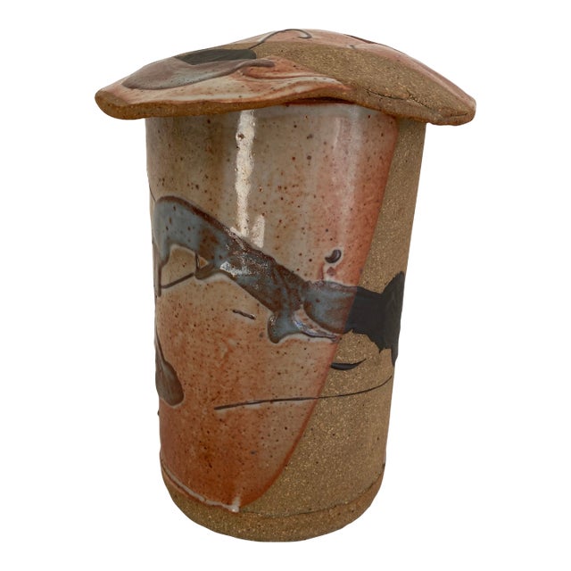 Vintage Studio Pottery Large Vase With Lid For Sale