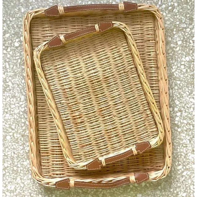 Small Rectangle Blue Osier Tray For Sale In Boston - Image 6 of 8