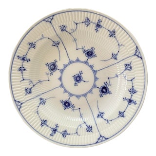 Vintage Royal Copenhagen Blue Fluted Musselmalet Riflet Soup Bowl For Sale