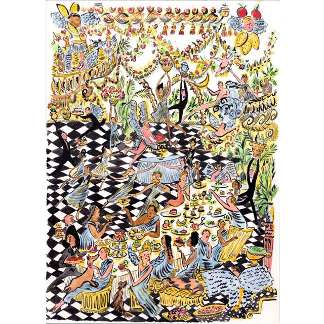 "Bacchus Party" Contemporary Original Modern Expressionist Mixed-Media Painting by Pauline de Roussy de Sales For Sale In New York - Image 6 of 6