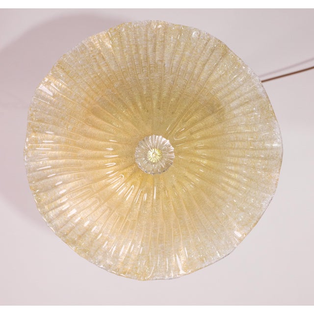Murano Gold Ceiling Light Flower by Barovier & Toso, 1970 For Sale - Image 9 of 11