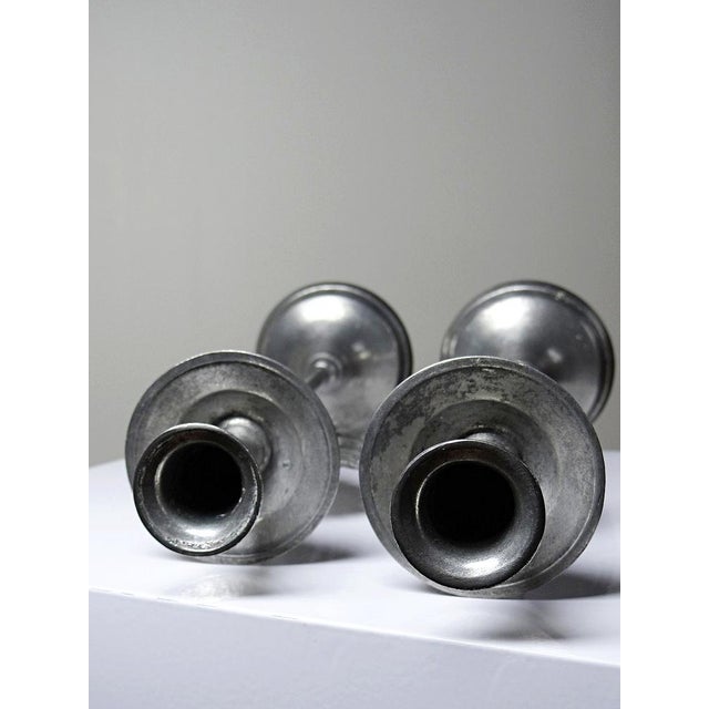 Vintage Sun and Moon Candlesticks in Silver-Plated Pewter, 1960s, Set of 2 For Sale - Image 9 of 14