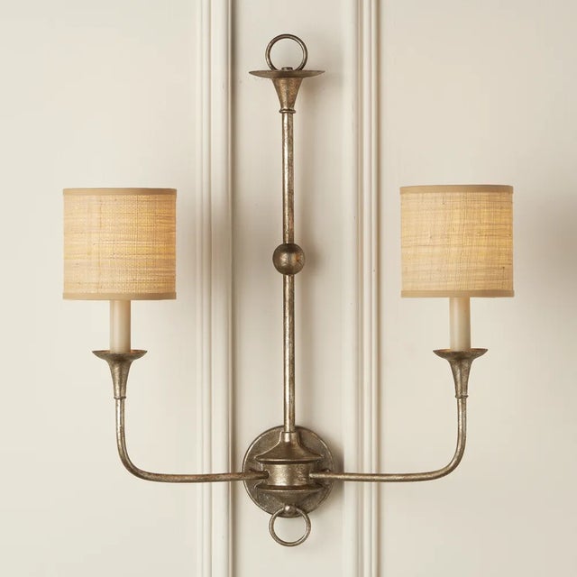Transitional Currey & Company Natural Grasscloth Drum Chandelier Shade For Sale - Image 3 of 6