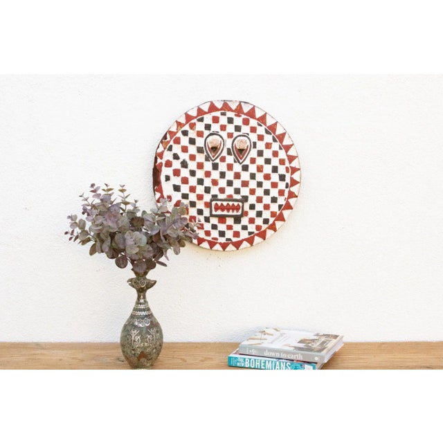Vintage Red, Black & White Bobo Mask For Sale - Image 10 of 10