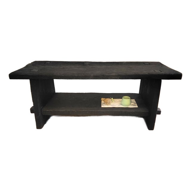Yakisugi Coffee Table — Reclaimed Barnwood, Shou Sugi Ban Finish, Lower Shelf, Handmade Western Ny For Sale