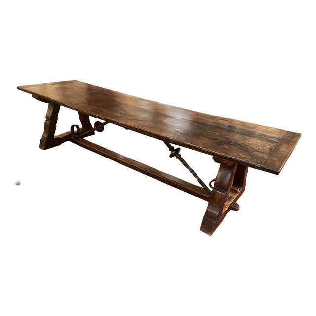 Spanish Medieval Style Monastery Table in Oak For Sale
