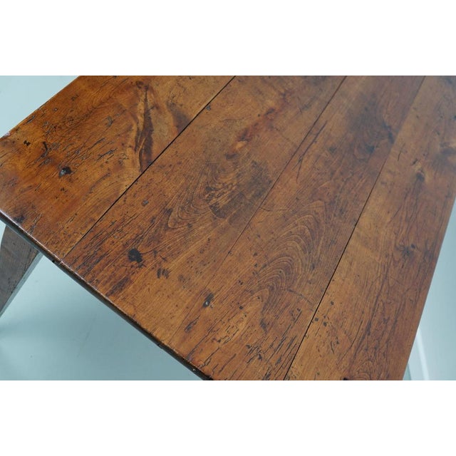 Antique French Rustic Farmhouse Dining Table in Oak and Fruitwood, 1800s For Sale - Image 12 of 18