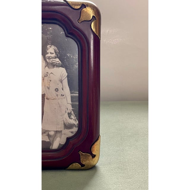 Vintage Wood & Brass Picture Frame For Sale In Jacksonville, FL - Image 6 of 11