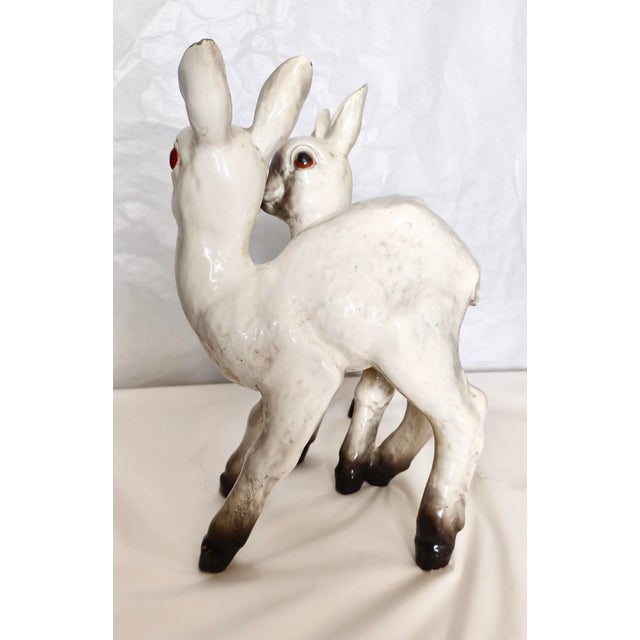 Vintage Mollica Ceramic Statue of Two Lambs, Italy, 1940s For Sale - Image 4 of 15