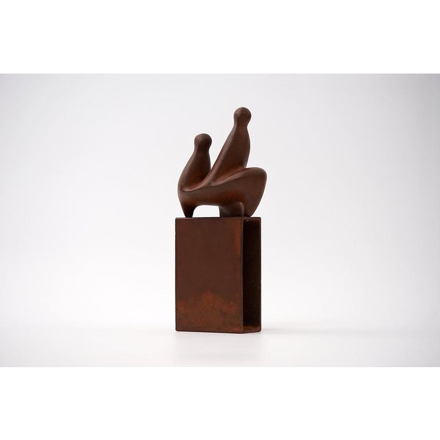 Postmodern Abstract Cast Iron Two-Piece Zezootier & Reiter Sculpture by Gertraude Zebe, 2003 For Sale - Image 3 of 16