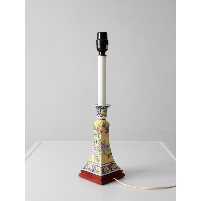 Vintage Chinoiserie Floral Ceramic Table Lamp For Sale - Image 17 of 18