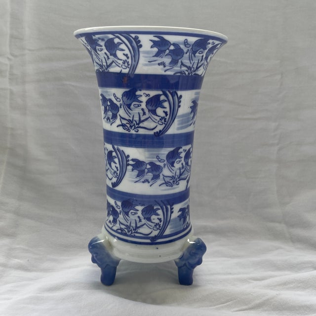 Chinoiserie Vintage Chinoiserie Koi Vase For Sale - Image 3 of 5