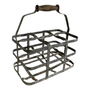 1930s French Wine Bottle Carrier 6- Pack