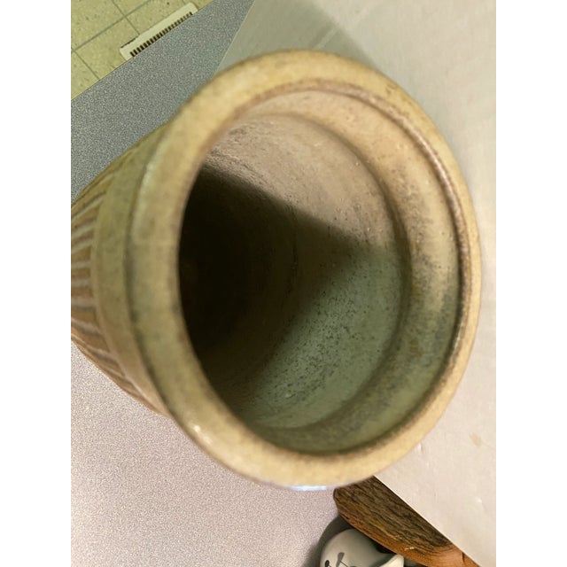 Frank Willet Studio Pottery Incised Vertical Line Vase For Sale In Tulsa - Image 6 of 11