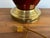 Vintage Oxblood Red Brass Relief Lamp For Sale - Image 6 of 8