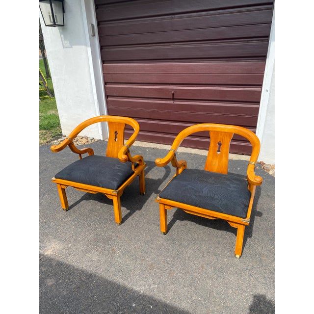 Late 20th Century Pair of Late 20th Century Chinoiserie Ming Schnadig Chairs For Sale - Image 5 of 5
