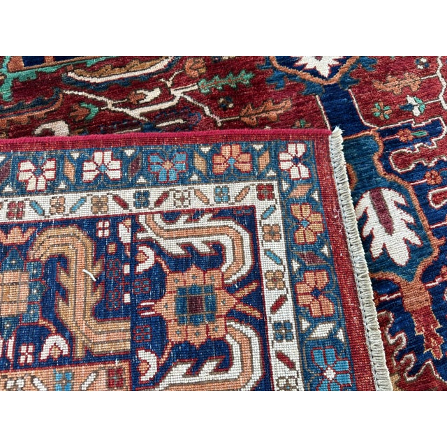 Persian Heriz Handmade Wool Rug For Sale - Image 6 of 6