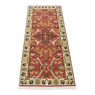 Heriz Runner 2'7'' X 5'10'' Red Wool Traditional Hand-Knotted Oriental Rug For Sale