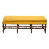 French Upholstered 5 Ft Bench, Mid 20th C. For Sale