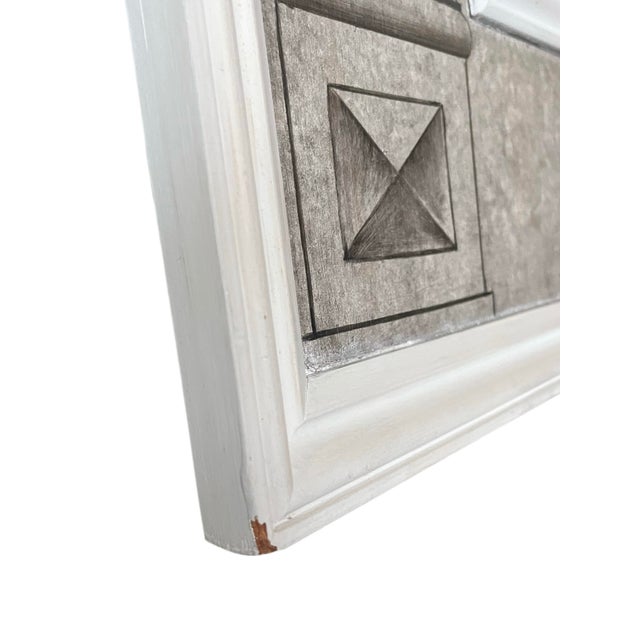 Late 20th Century Late 20th Century Neoclassical Painted Tromp L’oeil Wood Mirror For Sale - Image 5 of 6