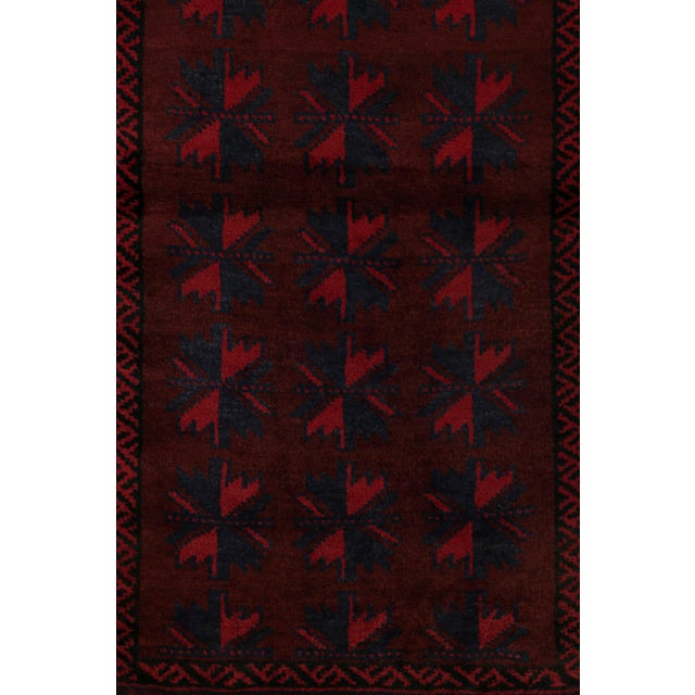 2010s Rug & Kilim’s Baluch Tribal Rug With Burgundy and Navy Blue Geometric Patterns For Sale - Image 5 of 7
