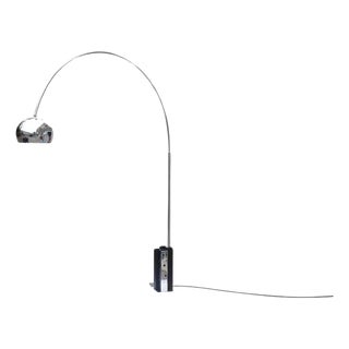 Chrome Metal Floor Lamp by Achille Castiglioni, Italy, 1970s For Sale