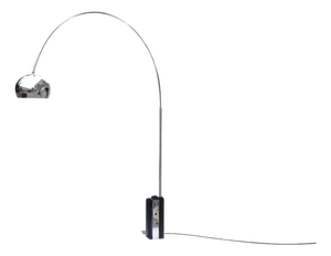 Chrome Metal Floor Lamp by Achille Castiglioni, Italy, 1970s