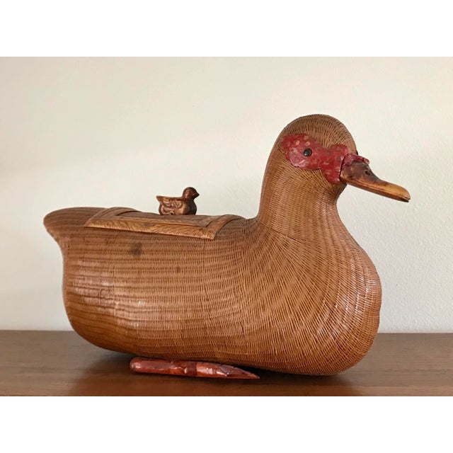 Mid-Century Shanghai Collection Wicker Duck For Sale - Image 13 of 13
