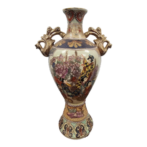19th Century Japanese Meiji Satsuna Enameled Porcelain Vase