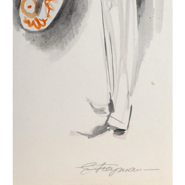 Rehearsal Erik Freyman Size: 13 in. x 8 in. Watercolor on paper, signed in pen This watercolor painting depicts two...