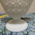 Mid-Century Modern Vintage Fenton Style Milk Glass Fan Vase Daisy and Button White Pedestal Scalloped MCM For Sale - Image 3 of 8