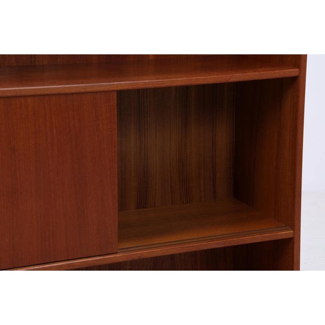Mid-Century Danish Teak Bookcase with Sliding Doors, 1960s For Sale - Image 11 of 17