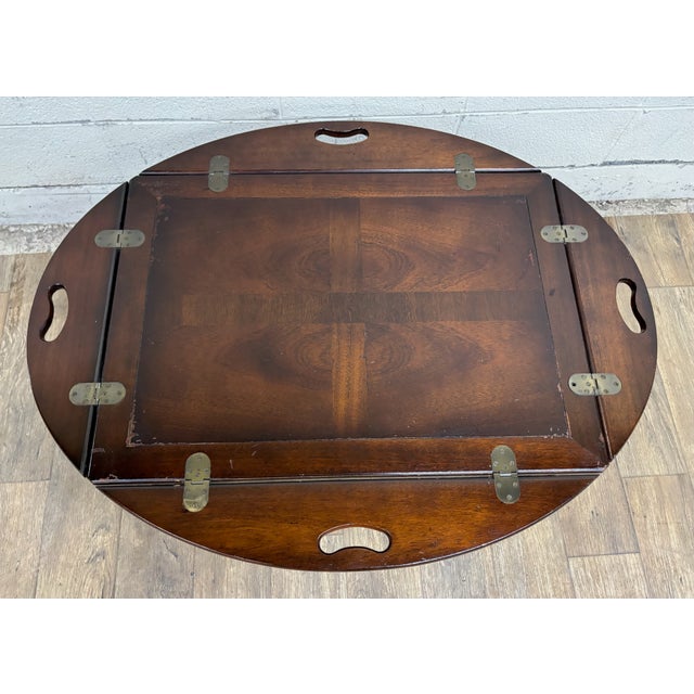 Vintage Butler Table With Removable Tray Top For Sale - Image 4 of 16